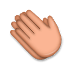Emoji 👏🏽 Mani Che Applaudono: Carnagione Olivastra su LG G5.