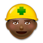 Emoji 👷🏿 Operaio Edile: Carnagione Scura su LG G5.
