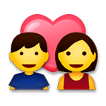 Emoji 💑 Coppia Con Cuore su LG G5.