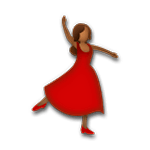 💃🏾 Emoji Mujer Bailando: Tono De Piel Oscuro Medio en LG G5.