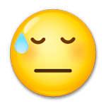 Emoji 😓 Faccina Sudata su LG G5.