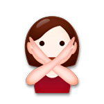 🙅🏻 Emoji Pessoa Fazendo Gesto De «não»: Pele Clara na LG G5.