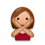🙅🏽 Emoji Pessoa Fazendo Gesto De «não»: Pele Morena na LG G5.