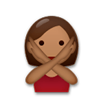 🙅🏾 Emoji Pessoa Fazendo Gesto De «não»: Pele Morena Escura na LG G5.