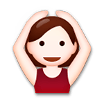 🙆🏻 Emoji Person mit Händen auf dem Kopf: helle Hautfarbe LG G5.