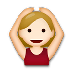 🙆🏼 Emoji Person mit Händen auf dem Kopf: mittelhelle Hautfarbe LG G5.