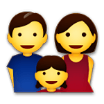👨‍👩‍👧 Emoji Familie: Mann, Frau und Mädchen LG G5.