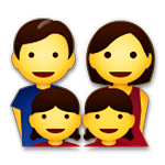 👨‍👩‍👧‍👧 Emoji Familie: Mann, Frau, Mädchen und Mädchen LG G5.