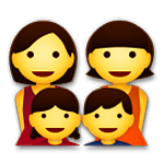 👩‍👩‍👧‍👦 Emoji Familie: Frau, Frau, Mädchen und Junge LG G5.