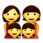 👩‍👩‍👧‍👧 Emoji Família: Mulher, Mulher, Menina E Menina na LG G5.