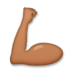 💪🏾 Emoji angespannter Bizeps: mitteldunkle Hautfarbe LG G5.