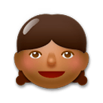 👧🏾 Emoji Mädchen: mitteldunkle Hautfarbe LG G5.