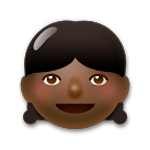 👧🏿 Emoji Niña: Tono De Piel Oscuro en LG G5.