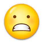 😬 Emoji Rosto Expressando Desagrado na LG G5.