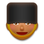 💂🏾 Emoji Guarda: Pele Morena Escura na LG G5.