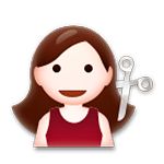 Émoji 💇🏻 Personne Qui Se Fait Couper Les Cheveux : Peau Claire sur LG G5.