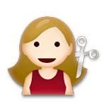 💇🏼 Emoji Pessoa Cortando O Cabelo: Pele Morena Clara na LG G5.