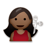 💇🏿 Emoji Persona Cortándose El Pelo: Tono De Piel Oscuro en LG G5.