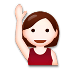 🙋🏻 Emoji Person mit erhobenem Arm: helle Hautfarbe LG G5.