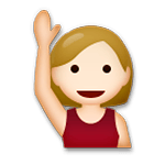 🙋🏼 Emoji Persona Con La Mano Levantada: Tono De Piel Claro Medio en LG G5.