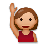 🙋🏽 Emoji Pessoa Levantando A Mão: Pele Morena na LG G5.