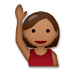 🙋🏾 Emoji Person mit erhobenem Arm: mitteldunkle Hautfarbe LG G5.