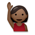 🙋🏿 Emoji Person mit erhobenem Arm: dunkle Hautfarbe LG G5.