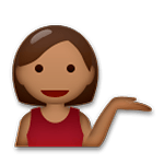 💁🏾 Emoji Persona De Mostrador De Información: Tono De Piel Oscuro Medio en LG G5.