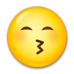 Emoji 😙 Faccina Che Bacia Con Occhi Sorridenti su LG G5.