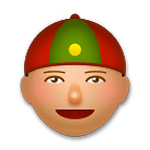 👲🏽 Emoji Mann mit chinesischem Hut: mittlere Hautfarbe LG G5.