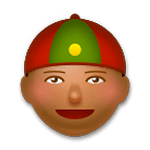 👲🏾 Emoji Homem De Boné: Pele Morena Escura na LG G5.