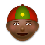 👲🏿 Emoji Mann mit chinesischem Hut: dunkle Hautfarbe LG G5.