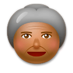 👵🏾 Emoji Anciana: Tono De Piel Oscuro Medio en LG G5.