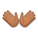 👐🏾 Emoji offene Hände: mitteldunkle Hautfarbe LG G5.