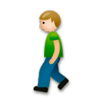 🚶🏼 Emoji Pessoa Andando: Pele Morena Clara na LG G5.