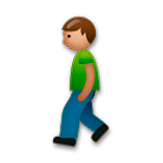 🚶🏽 Emoji Pessoa Andando: Pele Morena na LG G5.