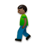 🚶🏿 Emoji Fußgänger(in): dunkle Hautfarbe LG G5.