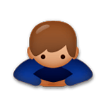 Emoji 🙇🏽 Persona Che Fa Un Inchino Profondo: Carnagione Olivastra su LG G5.