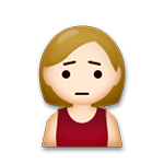 Emoji 🙍🏼 Persona Corrucciata: Carnagione Abbastanza Chiara su LG G5.