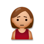 🙍🏽 Emoji Franzindo A Sobrancelha: Pele Morena na LG G5.