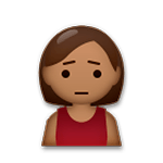 🙍🏾 Emoji Franzindo A Sobrancelha: Pele Morena Escura na LG G5.