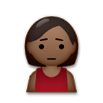 🙍🏿 Emoji Franzindo A Sobrancelha: Pele Escura na LG G5.