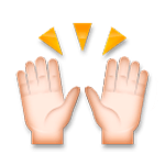 🙌🏻 Emoji zwei erhobene Handflächen: helle Hautfarbe LG G5.