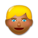 👱🏾 Emoji Pessoa: Pele Morena Escura E Cabelo Louro na LG G5.