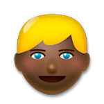 👱🏿 Emoji Person: dunkle Hautfarbe, blondes Haar LG G5.