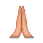 Émoji 🙏🏽 Mains En Prière : Peau Légèrement Mate sur LG G5.