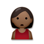 🙎🏿 Emoji Pessoa Fazendo Bico: Pele Escura na LG G5.