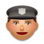 Émoji 👮🏽 Officier De Police : Peau Légèrement Mate sur LG G5.