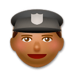 👮🏾 Emoji Policial: Pele Morena Escura na LG G5.