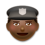 👮🏿 Emoji Agente De Policía: Tono De Piel Oscuro en LG G5.